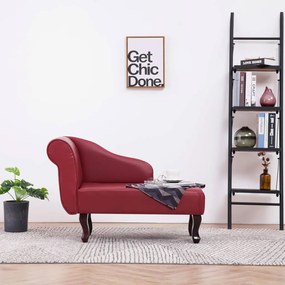 vidaXL Chaise longue kunstleer wijnrood