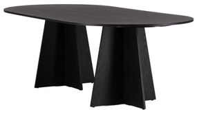 Ovale Eettafel Met Kruisvoet Zwart - 115 X 230cm.