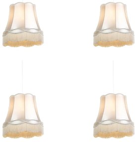 Stoffen Eettafel / Eetkamer Set van 4 Retro hanglampen crème 45 cm - Granny Retro E27 rond Binnenverlichting Lamp