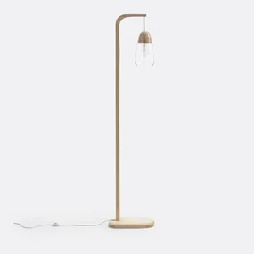 Staande lamp in glas en hout Nasoa