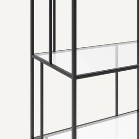 Boekenrek Parallel in staal en glas
