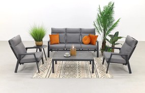 Azoren/Atlanta stoelen & 3-zitsbank loungeset 4-delig verstelbaar - Antraciet