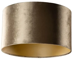 Velours lampenkap brons met gouden binnenkant 35/35/20 Klassiek / Antiek rond
