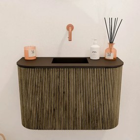 Mondiaz Joya 65cm toiletmeubel ronding links/rechts dusk met wastafel faye midden zonder kraangat urban