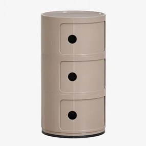 Pack Van 2 Nachtkastjes Ø30 Cm Met Planken Babel Moka Bruin & 3 Lades - Sklum