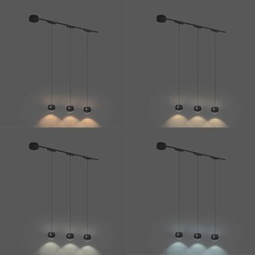 Modern railsysteem met 3 hanglampen zwart 1-fase - Magnetic Lance