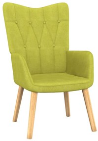 vidaXL Relaxstoel met voetenbank stof groen