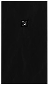 Brauer Asteroid douchevloer 90x160cm mineraalmarmer zwart mat