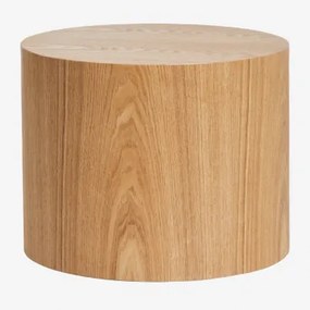 Ronde Bijzettafel Ø50 Cm In Mdf En Essenfineer Lily Natuurlijk - Sklum