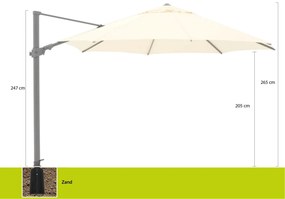 + 15% kassakorting | Parasol Shadowline Austin | Inclusief hoes | Rond | 350cm | Met draaihendel | Wit | Kees Smit Tuinmeubelen