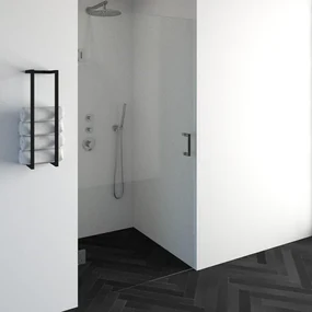 BRAUER Void nisdeur helder glas 100x200 omkeerbaar incl. glascoating PVD RVS-kleurig geborsteld GS-VON1H100200NG