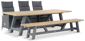 Tuinset 6 personen 260 cm Wicker Grijs Garden Collections Madera/Trente