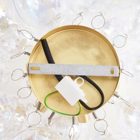 Design plafondlamp messing met regenboog glas 6-lichts - Uvas