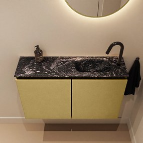 Mondiaz Ture DLux toiletmeubel 80cm oro met wastafel lava rechts met kraangat