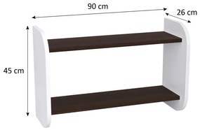 Peuter Wit grijs Kinderboekenplank Oscar 5060504989633 Children's Beds Home, 70x26x45 cm Children's Beds Home