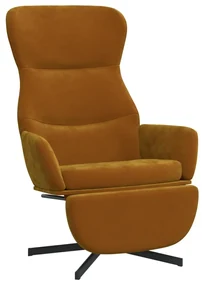 vidaXL Relaxstoel met voetensteun fluweel bruin