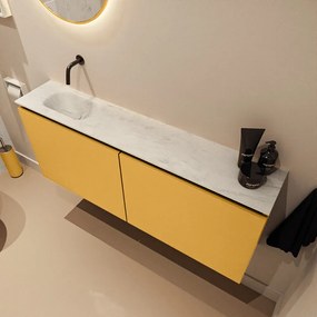 Mondiaz Ture DLux toiletmeubel 120cm ocher met wastafel opalo links zonder kraangat