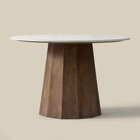 Ronde Eettafel Met Beton Cire - 120 X 120cm.