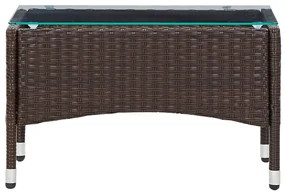 vidaXL Salontafel 60x40x36 cm poly rattan bruin