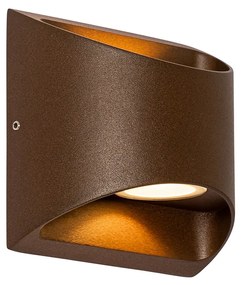Moderne buiten wandlamp roestbruin incl. LED 2-lichts IP54 - Mal