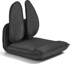 VEVOR Vloerstoel, 5-standen verstelbaar, vloerfauteuil met ergonomische rugleuning, metalen frame, schuim- en linnen bekleding, multifunctionele relaxstoel om te lezen en te ontspannen, zwart