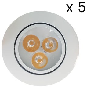 NJOY verlichtingsset met 5 LED spots 85mm 3W wit