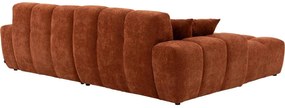 Goossens Excellent Bank Kubus - 40 X 40 Cm Stiksel rood, stof, 1,5-zits, modern design met chaise longue rechts