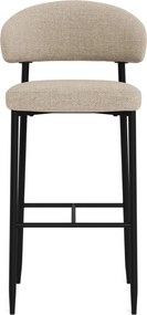 Mazzoni IRIS Beige (stof Basel 24)/zwart onderstel - GESTOFFEERDE BARKRUK VOOR KEUKEN/BAR