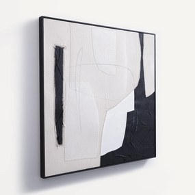 Gecollageerde en beschilderde stoffen muurkunst, Snoh