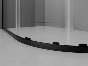 Mexen Exo-S Duo half rondeglide douchecabine 90 x 90 cm, transparant, zwart - 8132-090-090-70-00