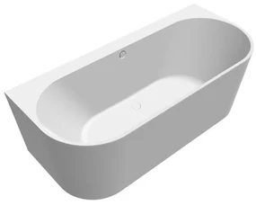 Villeroy & Boch Oberon 2.0 halfvrijstaand bad - 180x80cm - Quaryl - incl. afvoer-/overloopcombinatie in chroom en wit - mat wit ubq180obr9cd00v-rw