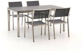 Bernstein Freiburg 160cm dining tuinset 5-delig stapelbaar