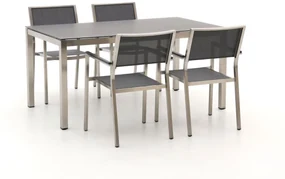 Bernstein Freiburg 160cm dining tuinset 5-delig stapelbaar