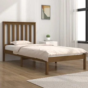 vidaXL Bedframe massief grenenhout honingbruin 90x200 cm
