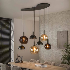 Hanglamp 4+3-lichts Bruin