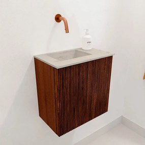 Mondiaz Joya DLux 40cm toiletmeubel ruby met wastafel faye links zonder kraangat opalo