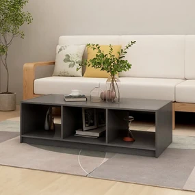 vidaXL Salontafel 110x50x34 cm massief grenenhout grijs