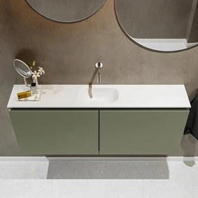 Mondiaz Ture 120cm toiletmeubel army met wastafel talc midden geen kraangat