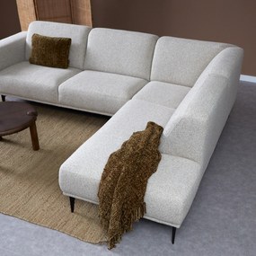 Moderne Hoekbank Beige Ottomane Rechts