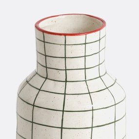 Vaas in keramiek met ruiten H18,7 cm, Neios
