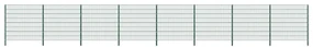 vidaXL Schuttingpaneel met palen 13,6x1,6 m ijzer groen