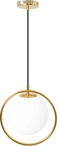 Plafondlamp Hangende Glazen Bol Wit Goud APP430-1CP