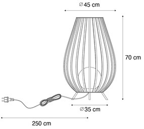 Design vloerlamp zwart met opaal 70 cm IP44 - Angela Design E27 IP44 rond Binnenverlichting Lamp