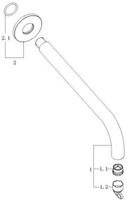 Mueller mat zwarte inbouw uitloop 30cm