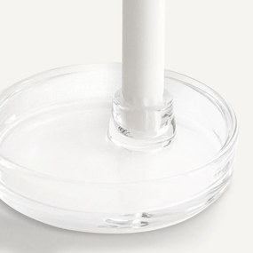 Set van 2 ronde kandelaars in glas, Sila