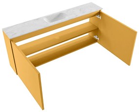 Mondiaz Ture DLux toiletmeubel 120cm ocher met wastafel opalo midden met kraangat