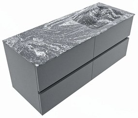 Mondiaz Vica DLux badmeubel 120cm plata 4 lades met wastafel lava rechts zonder kraangat