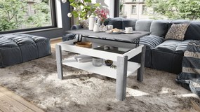 ASTI-P Millenium beton/wit mat - moderne salontafel met liftblad