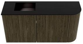 Mondiaz Joya 80cm toiletmeubel ronding rechts shadow met wastafel faye links zonder kraangat urban