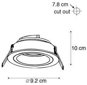 Set van 6 Inbouwspot rond aluminium draai- en kantelbaar - Chuck GU10 Binnenverlichting Lamp